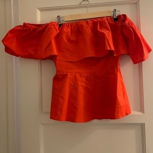 Boston proper coral off the shoulder top